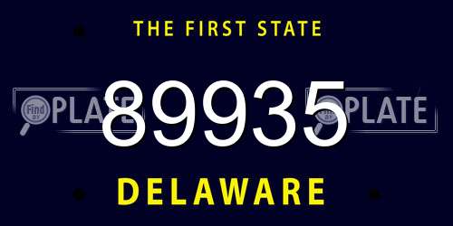 89935 Delaware License Plate