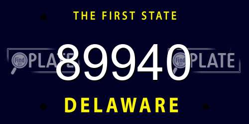 89940 Delaware License Plate