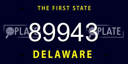89943 Delaware License Plate