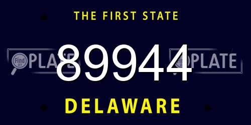 89944 Delaware License Plate
