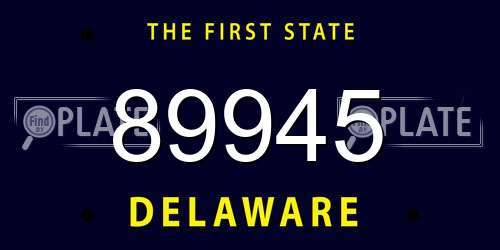 89945 Delaware License Plate