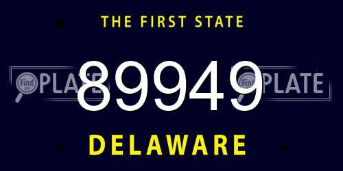 89949 Delaware License Plate