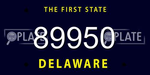 89950 Delaware License Plate