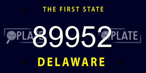 89952 Delaware License Plate