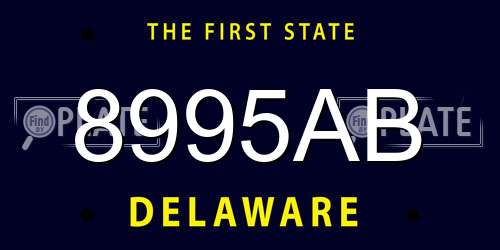 8995AB Delaware License Plate