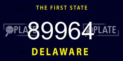 89964 Delaware License Plate