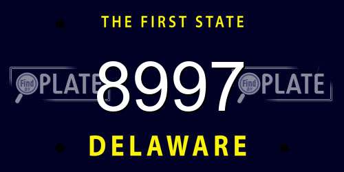8997 Delaware License Plate