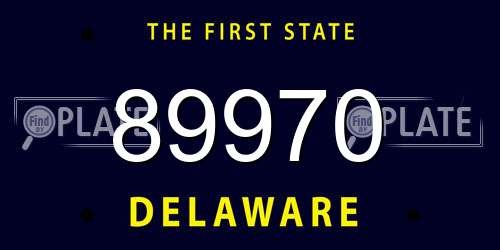 89970 Delaware License Plate