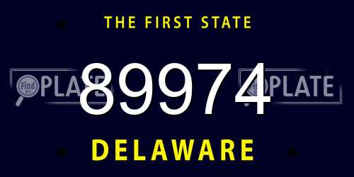 89974 Delaware License Plate