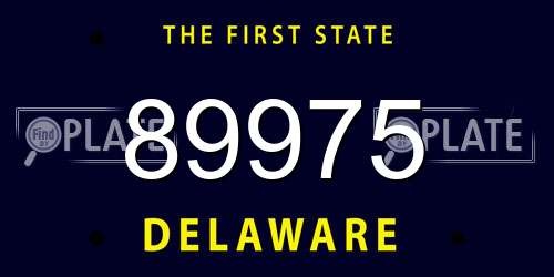 89975 Delaware License Plate