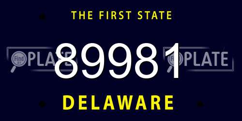 89981 Delaware License Plate