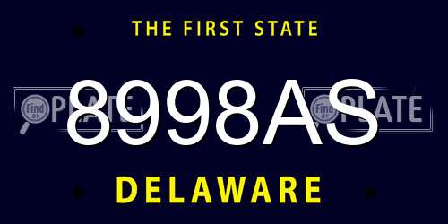 8998AS Delaware License Plate