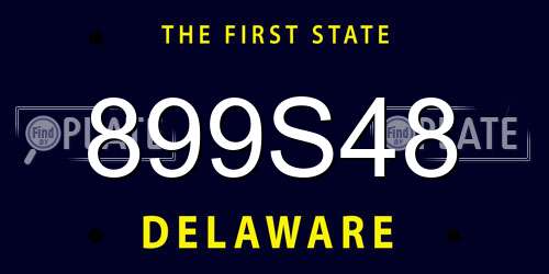 899S48 Delaware License Plate