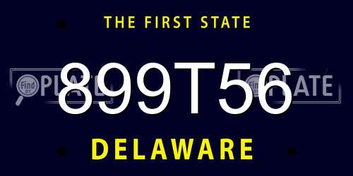 899T56 Delaware License Plate