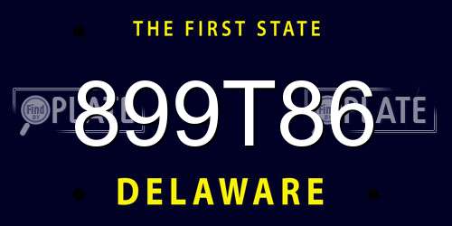 899T86 Delaware License Plate