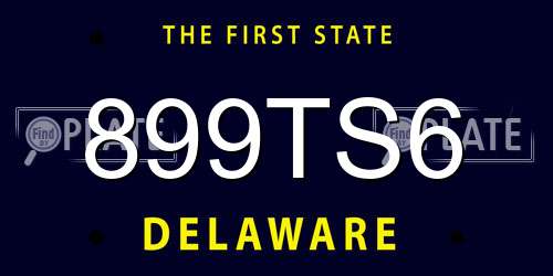 899TS6 Delaware License Plate