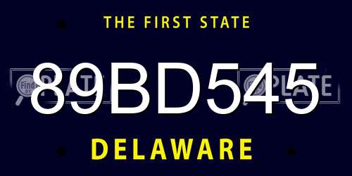 89BD545 Delaware License Plate