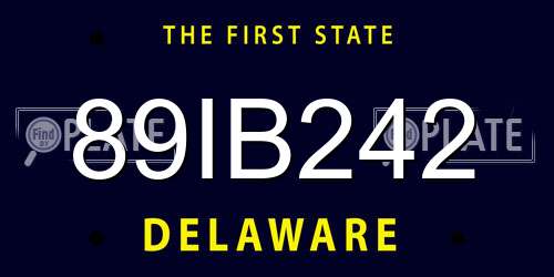 89IB242 Delaware License Plate
