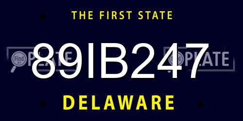89IB247 Delaware License Plate