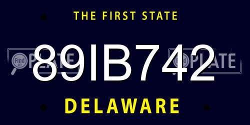 89IB742 Delaware License Plate