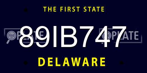 89IB747 Delaware License Plate