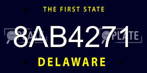 8AB4271 Delaware License Plate