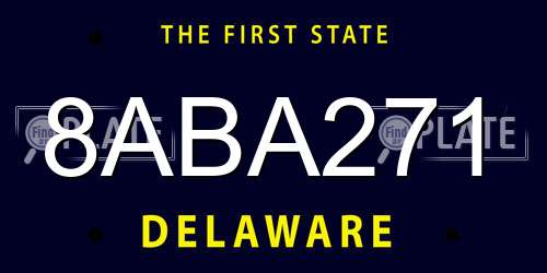 8ABA271 Delaware License Plate