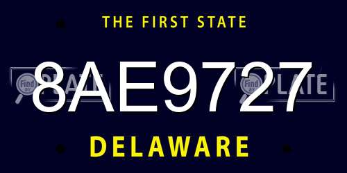 8AE9727 Delaware License Plate