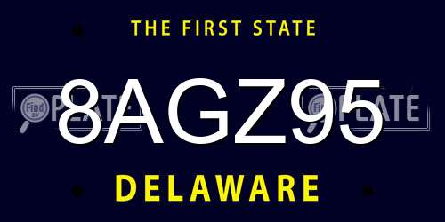 8AGZ95 Delaware License Plate
