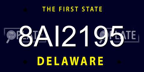 8AI2195 Delaware License Plate