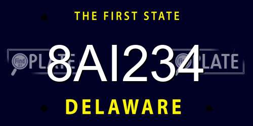 8AI234 Delaware License Plate