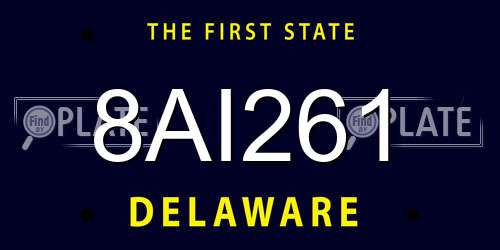 8AI261 Delaware License Plate