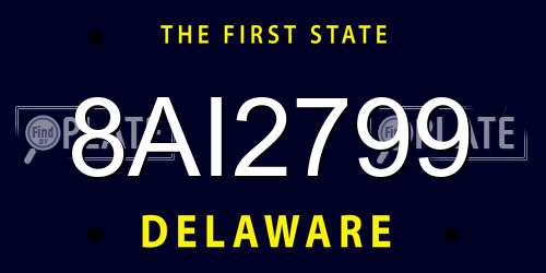 8AI2799 Delaware License Plate