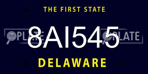 8AI545 Delaware License Plate