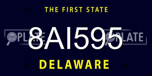8AI595 Delaware License Plate