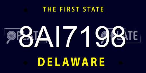 8AI7198 Delaware License Plate