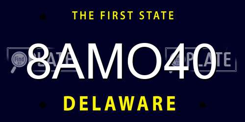 8AMO40 Delaware License Plate