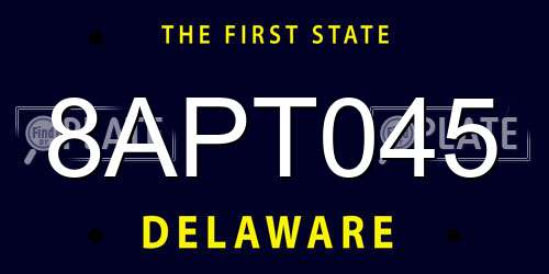 8APT045 Delaware License Plate