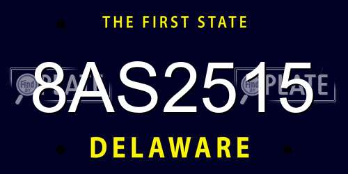 8AS2515 Delaware License Plate