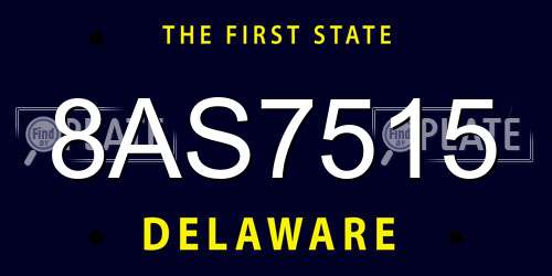 8AS7515 Delaware License Plate