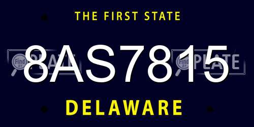 8AS7815 Delaware License Plate