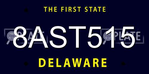 8AST515 Delaware License Plate