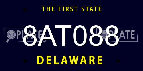8AT088 Delaware License Plate