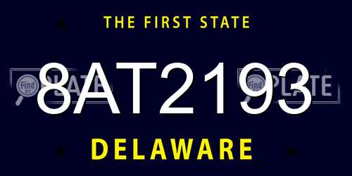 8AT2193 Delaware License Plate