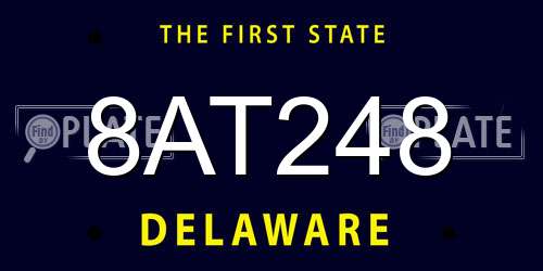 8AT248 Delaware License Plate