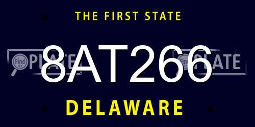 8AT266 Delaware License Plate