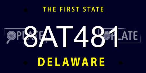 8AT481 Delaware License Plate