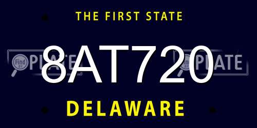 8AT720 Delaware License Plate