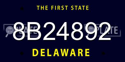 8B24892 Delaware License Plate