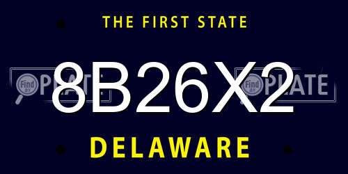 8B26X2 Delaware License Plate